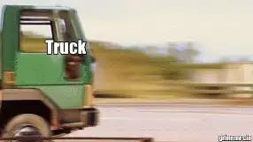 Truck (never) hitting a bollard meme template
