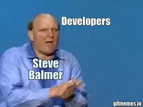 Steve Balmer - Developers! meme template