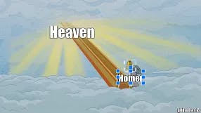 Homer walks to heaven meme template
