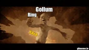 Gollum falling into lava meme template
